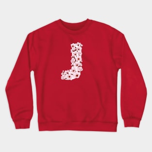 Colorful capital letter J patterned with sakura twig Crewneck Sweatshirt